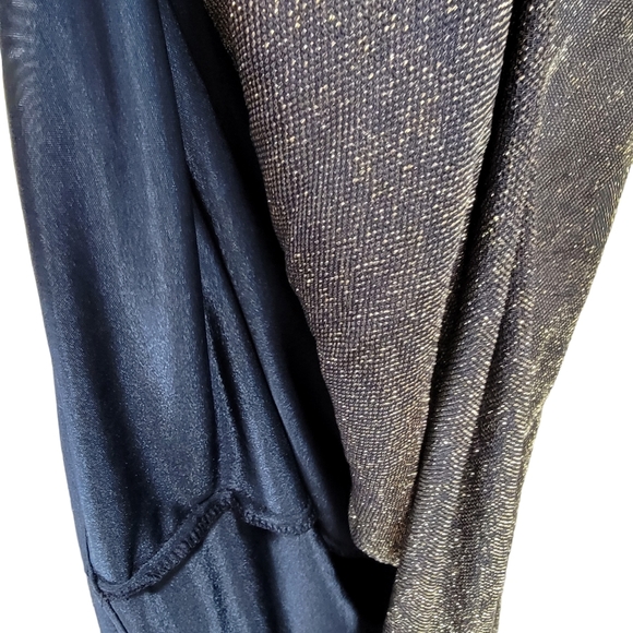 Rabbit Rabbit Rabbit Designs Vintage Navy Blue Shimmer Formal Maxi Slip dress - Picture 9 of 10